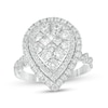Thumbnail Image 1 of 2 CT. T.W. Multi-Diamond Pear-Shaped Frame Engagement Ring in 14K White Gold