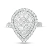 Thumbnail Image 4 of 2 CT. T.W. Multi-Diamond Pear-Shaped Frame Engagement Ring in 14K White Gold