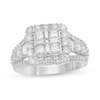 Thumbnail Image 1 of 1-1/2 CT. T.W. Composite Diamond Cushion Frame Vintage-Style Engagement Ring in 14K White Gold