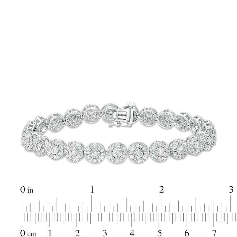Main Image 3 of 7 CT. T.W. Diamond Tennis Bracelet in 10K White Gold - 7.5"