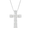 Thumbnail Image 0 of 1-1/3 CT. T.W. Baguette and Round Diamond Cross Pendant in 10K White Gold