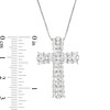 Thumbnail Image 2 of 1-1/3 CT. T.W. Baguette and Round Diamond Cross Pendant in 10K White Gold