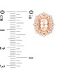 Thumbnail Image 3 of Oval Morganite and 1/3 CT. T.W. Diamond Scatter Frame Vintage-Style Stud Earrings in 10K Rose Gold