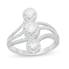 Thumbnail Image 0 of 3/4 CT. T.W. Diamond Past Present Future® Multi-Row Loop Twist Engagement Ring in 10K White Gold