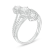 Thumbnail Image 2 of 3/4 CT. T.W. Diamond Past Present Future® Multi-Row Loop Twist Engagement Ring in 10K White Gold