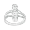 Thumbnail Image 3 of 3/4 CT. T.W. Diamond Past Present Future® Multi-Row Loop Twist Engagement Ring in 10K White Gold