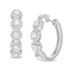 Thumbnail Image 0 of 1-1/2 CT. T.W. Diamond Frame Five Stone Hoop Earrings in 10K White Gold