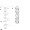 Thumbnail Image 3 of 1-1/2 CT. T.W. Diamond Frame Five Stone Hoop Earrings in 10K White Gold