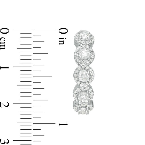 1-1/2 CT. T.W. Diamond Frame Hoop Earrings in 10K White Gold 1-1/2 CT. T.W. Diamond Frame Hoop Earrings in 10K White Gold