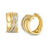Thumbnail Image 1 of 3/8 CT. T.W. Diamond Crossover Hoop Earrings in 10K Gold