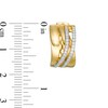 Thumbnail Image 3 of 3/8 CT. T.W. Diamond Crossover Hoop Earrings in 10K Gold