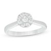 1/3 CT. T.W. Princess-Cut Diamond Round Frame Ring in 10K White Gold