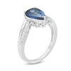 Thumbnail Image 2 of Pear-Shaped Lab-Created Blue Sapphire and 1/15 CT. T.W. Diamond Bypass Ring in Sterling Silver