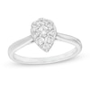 Thumbnail Image 1 of 1/3 CT. T.W. Princess-Cut Diamond Teardrop Frame Ring in 10K White Gold