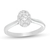 Thumbnail Image 1 of 1/3 CT. T.W. Princess-Cut Diamond Oval Frame Ring in 10K White Gold