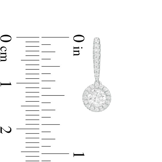 5/8 CT. T.w. Diamond Frame Drop Earrings in 10K White Gold