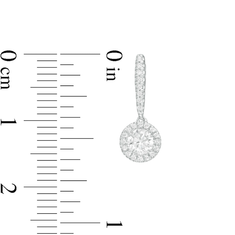 Main Image 3 of 5/8 CT. T.W. Diamond Frame Drop Earrings in 10K White Gold