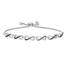 Thumbnail Image 1 of 1/6 CT. T.W. Enhanced Black and White Diamond Infinity Bolo Bracelet in Sterling Silver - 9.5"