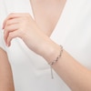 Thumbnail Image 2 of 1/6 CT. T.W. Enhanced Black and White Diamond Infinity Bolo Bracelet in Sterling Silver - 9.5"