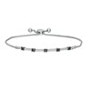 Thumbnail Image 1 of 3/8 CT. T.W. Enhanced Black and White Diamond Station Bolo Bracelet in Sterling Silver - 9.5"