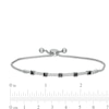 Thumbnail Image 3 of 3/8 CT. T.W. Enhanced Black and White Diamond Station Bolo Bracelet in Sterling Silver - 9.5"