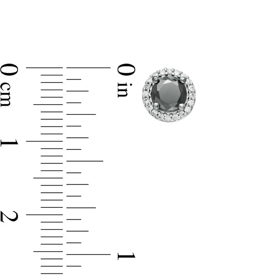 1 CT. T.w. Enhanced Black and White Diamond Frame Stud Earrings in Sterling Silver