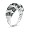 Thumbnail Image 3 of 1 CT. T.W. Enhanced Black and White Diamond Domed Ring in Sterling Silver