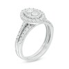 Thumbnail Image 3 of 1/5 CT. T.W. Composite Diamond Oval Frame Vintage-Style Bridal Set in Sterling Silver