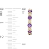 Thumbnail Image 2 of Amethyst and Lab-Created White Sapphire Hoop Earrings in Sterling Silver with 14K Gold Plate