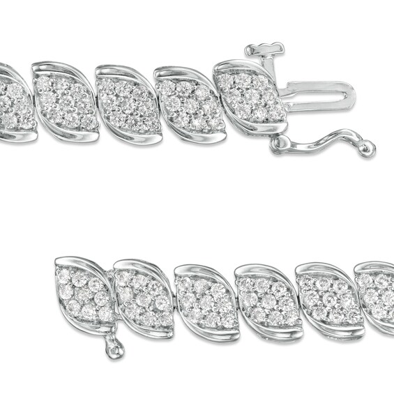 3 CT. T.w. Composite Diamond Tennis Bracelet in 10K White Gold