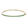 Thumbnail Image 0 of Lab-Created Emerald Bangle in Sterling Silver with 14K Gold Plate