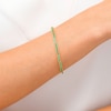 Thumbnail Image 1 of Lab-Created Emerald Bangle in Sterling Silver with 14K Gold Plate