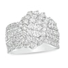 2 CT. T.W. Composite Diamond Waterfall Ring in 10K White Gold