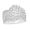 Thumbnail Image 0 of 2 CT. T.W. Composite Diamond Waterfall Ring in 10K White Gold