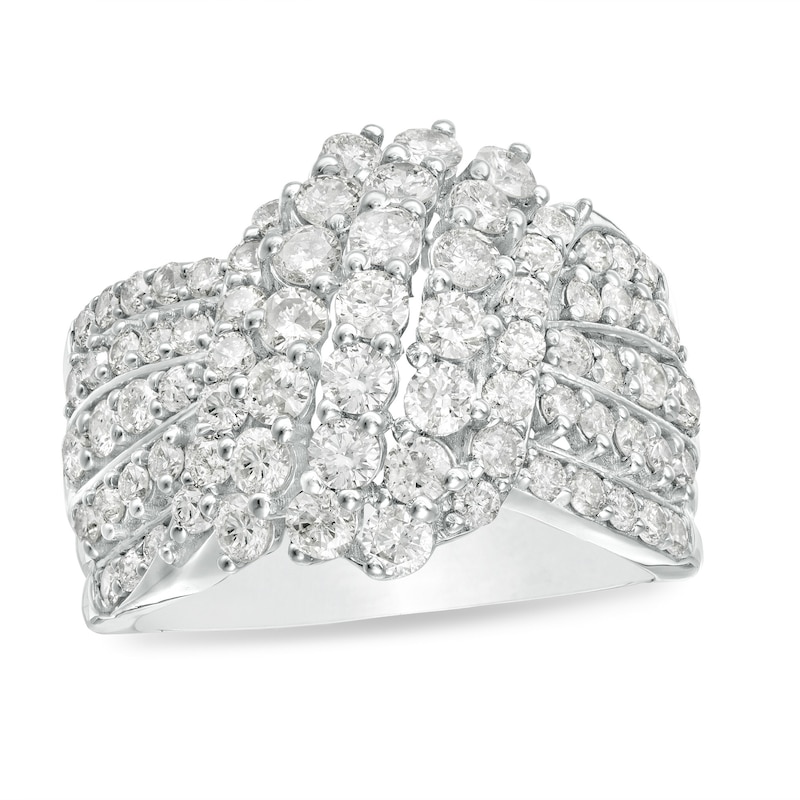 Main Image 1 of 2 CT. T.W. Composite Diamond Waterfall Ring in 10K White Gold