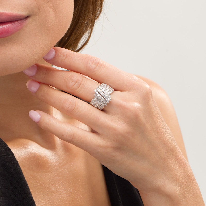 Main Image 2 of 2 CT. T.W. Composite Diamond Waterfall Ring in 10K White Gold