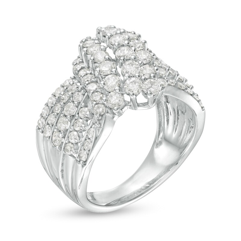 2 CT. T.W. Composite Diamond Waterfall Ring in 10K White Gold