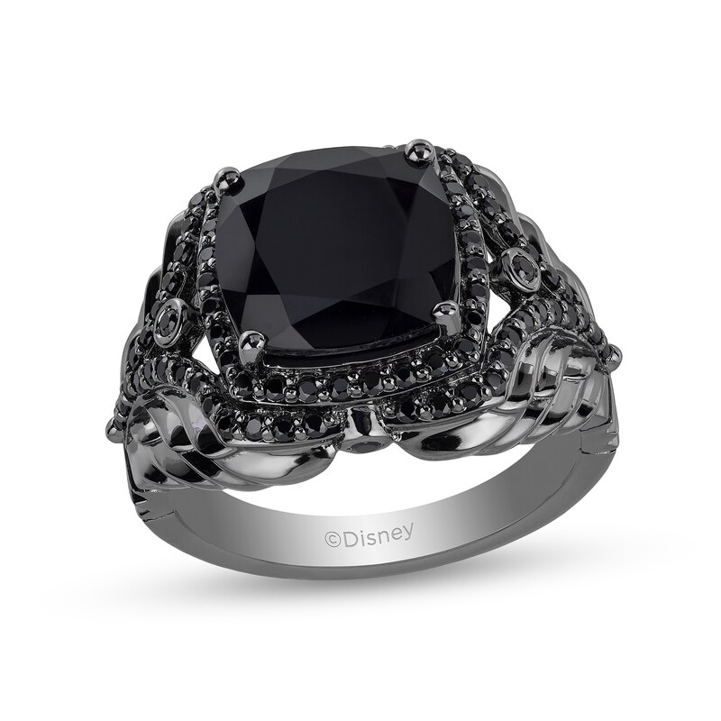Main Image 1 of Enchanted Disney Villains Maleficent Onyx and 1/2 CT. T.W. Black Diamond Ring in Black Rhodium Sterling Silver