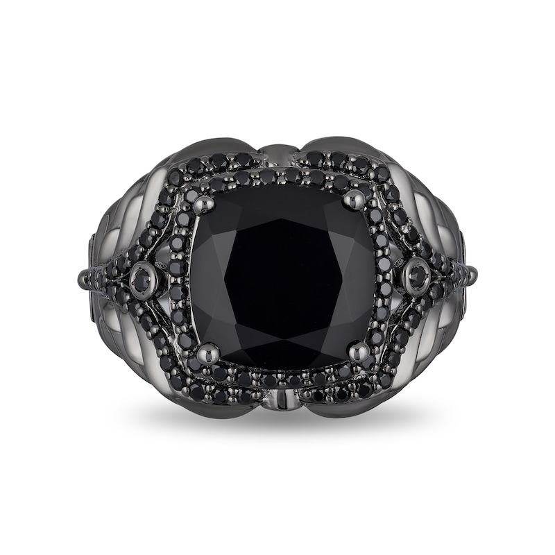 Main Image 3 of Enchanted Disney Villains Maleficent Onyx and 1/2 CT. T.W. Black Diamond Ring in Black Rhodium Sterling Silver