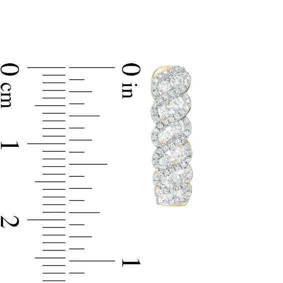 1 CT. T.W. Diamond Cascading Twist Hoop Earrings in 10K Gold 1 CT. T.W. Diamond Cascading Twist Hoop Earrings in 10K Gold