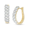 Thumbnail Image 1 of 1-1/2 CT. T.W. Diamond Cascading Twist Hoop Earrings in 10K Gold