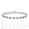 Thumbnail Image 3 of Alternating Princess-Cut Lab-Created Blue and White Sapphire Line Bracelet in Sterling Silver - 7.25"