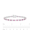 Thumbnail Image 3 of Alternating Princess-Cut Lab-Created Ruby and White Sapphire Line Bracelet in Sterling Silver - 7.25"