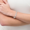 Thumbnail Image 2 of 6.0mm Sky Blue and White Topaz Frame Bracelet in Sterling Silver - 7.25"