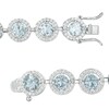 Thumbnail Image 3 of 6.0mm Sky Blue and White Topaz Frame Bracelet in Sterling Silver - 7.25"