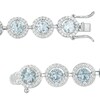 Thumbnail Image 2 of 6.0mm Sky Blue and White Topaz Frame Bracelet in Sterling Silver - 7.25"