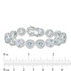 Thumbnail Image 4 of 6.0mm Sky Blue and White Topaz Frame Bracelet in Sterling Silver - 7.25"