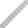 Thumbnail Image 1 of 1 CT. T.W. Diamond Double Row Scallop-Edge Tennis Bracelet in Sterling Silver - 7.25"