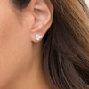 Thumbnail Image 2 of 1/2 CT. T.W. Diamond Past Present Future® Stud Earrings in 10K White Gold