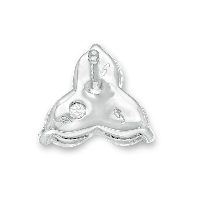 Main Image 3 of 1/2 CT. T.W. Diamond Past Present Future® Stud Earrings in 10K White Gold